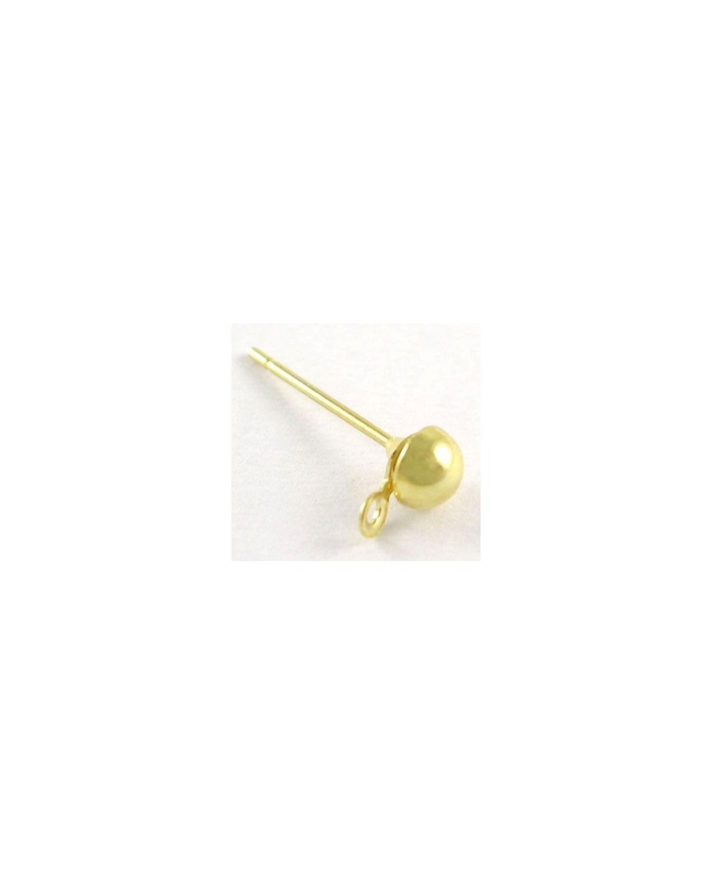 Auskarų užsegimai vinukai su kilpute, 4,3x13mm, aukso sp., 1 pora