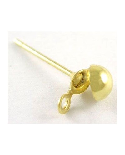 Auskarų užsegimai vinukai su kilpute, 4,3x13mm, aukso sp., 1 pora