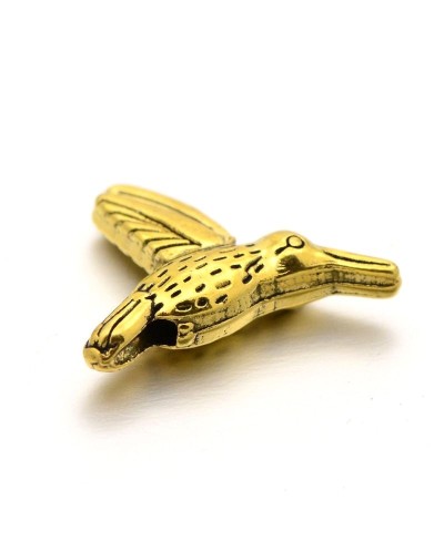 Karoliukas kolibris, aukso sp., 14x18x5mm, 1 vnt.