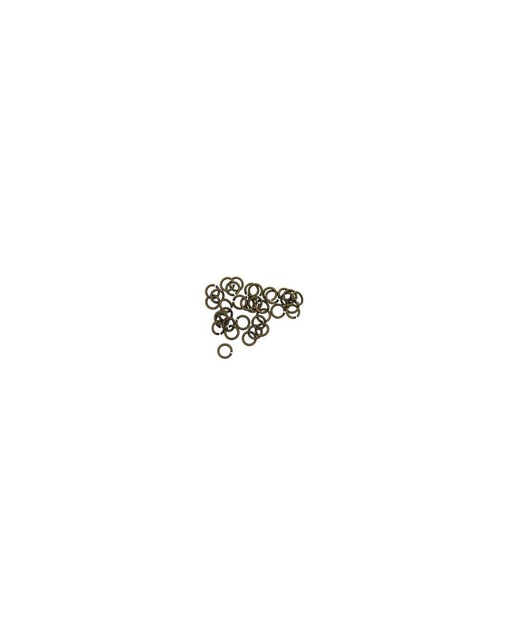 Žiedeliai metaliniai bronzos sp., nelituoti 5x0,8mm, 100 vnt.
