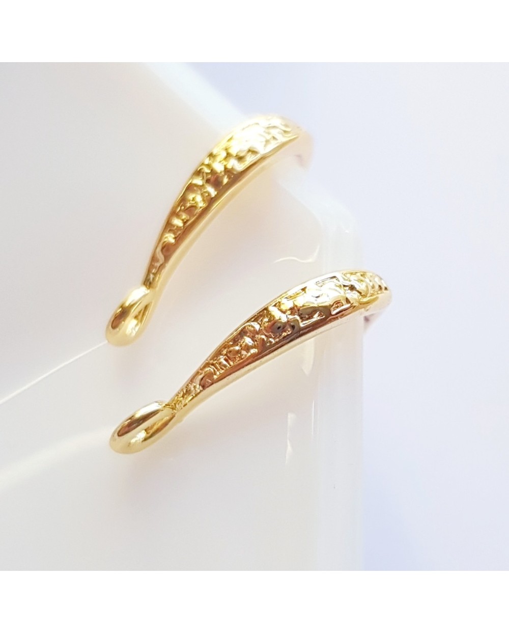 Auskarų kabliukai, auksuoti, 24K, premium, 9x15mm, 1 vnt
