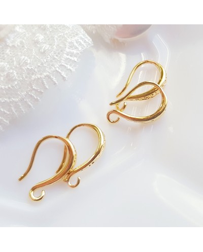 Auskarų kabliukai, auksuoti, 24K, premium, 9x15mm, 1 vnt