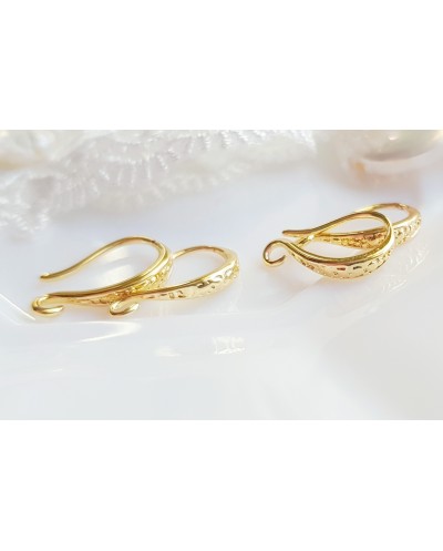 Auskarų kabliukai, auksuoti, 24K, premium, 9x15mm, 1 vnt