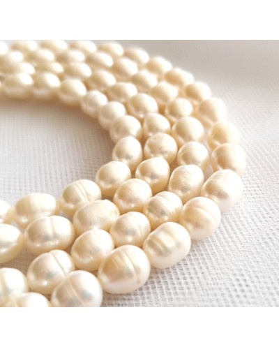 Perlai gėlavandeniai baltos sp.,  ryžių formos  7-8mm, 1 vnt.