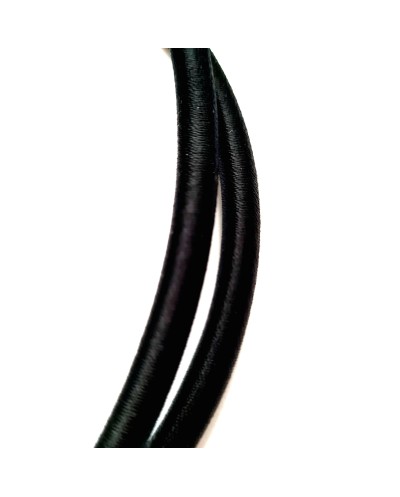Apvalus dirželis šilkinis, juodos sp., 5,5mm storio, su užsegimu, 45cm ilgio