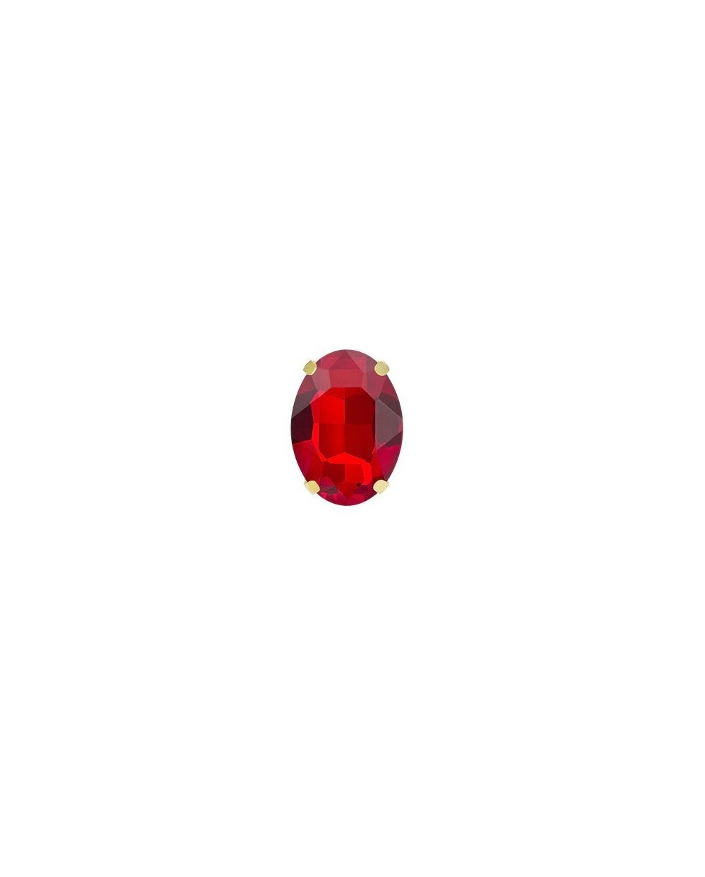 Ovalūs prisiuvami kristalai, 10x14mm, raudonos sp., 1 vnt.