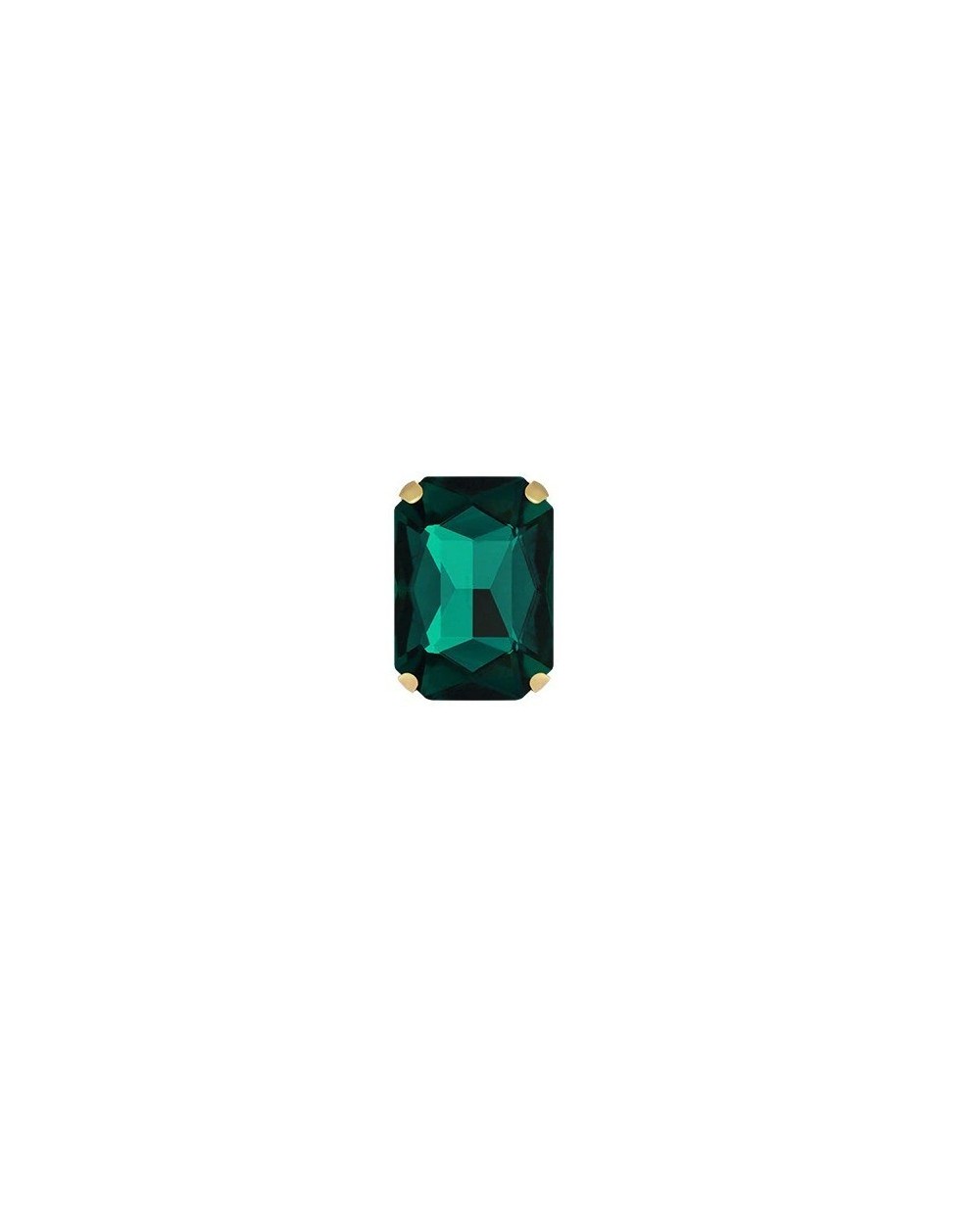 Stačiakampiai prisiuvami kristalai smaragdo sp., 10x14mm, 1 vnt.