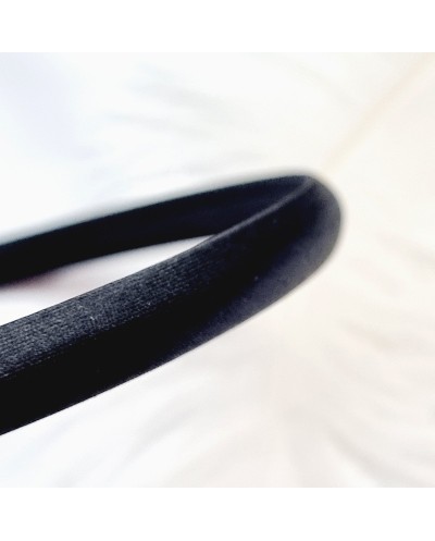 Juodas šilkinis lankelis plaukams, 1 cm pločio, 1 vnt.