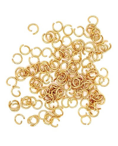 Žiedeliai metaliniai paauksuoti 6x1mm, 5 vnt.