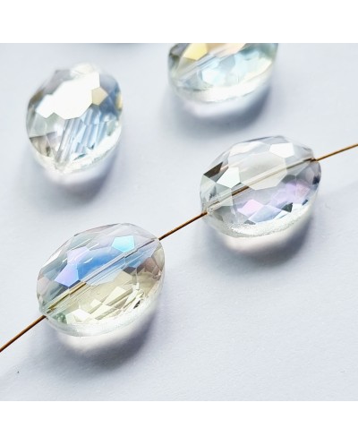 Veriamas karoliukas kristalas ovalus crystal sp., su AB danga, 16x12mm, 1 vnt.