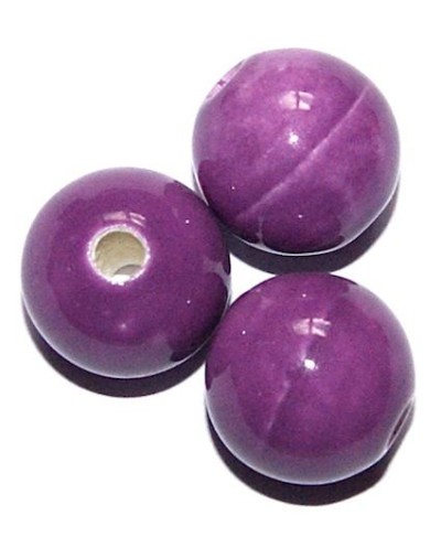 Keramikiniai karoliukai apvalūs, violetiniai