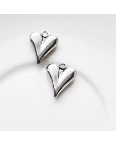 Pakabukas širdelė sidabro sp. nerūd. pl., 12x16 mm, 1 vnt.