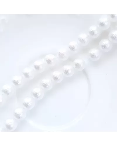 Krištoliniai perlai nelygiu paviršiumi baltos sp., 6 mm,10 vnt.